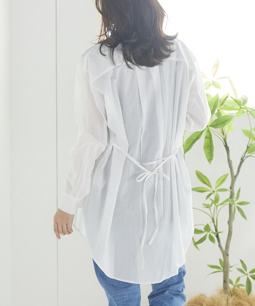 LIPSTAR（リップスター）の「キャンブリックボイルビッグシャツ（シャツ/ブラウス・レディース・カーキ/キャメル/オフホワイト・M）」の5枚目の写真