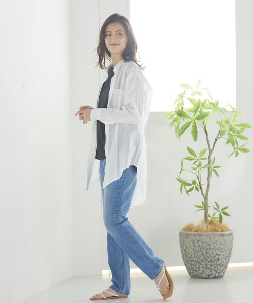 LIPSTAR（リップスター）の「キャンブリックボイルビッグシャツ（シャツ/ブラウス・レディース・カーキ/キャメル/オフホワイト・M）」の6枚目の写真