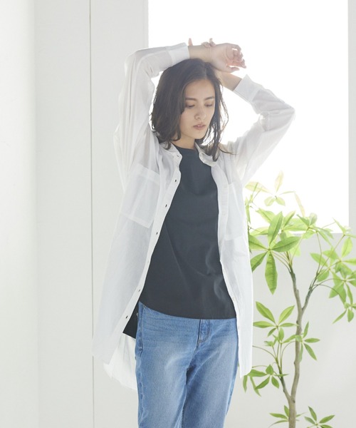 LIPSTAR（リップスター）の「キャンブリックボイルビッグシャツ（シャツ/ブラウス・レディース・カーキ/キャメル/オフホワイト・M）」の7枚目の写真