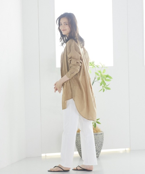 LIPSTAR（リップスター）の「キャンブリックボイルビッグシャツ（シャツ/ブラウス・レディース・カーキ/キャメル/オフホワイト・M）」の11枚目の写真