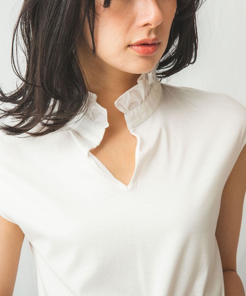 NARACAMICIE(ナラカミーチェ)の「2WAYフリルカラーカットソープルオーバー(Tシャツ/カットソー・レディース・ホワイト/ブルー/ブラック・LARGE/MEDIUM/XX-LARGE/X-LARGE)」の7枚目の写真