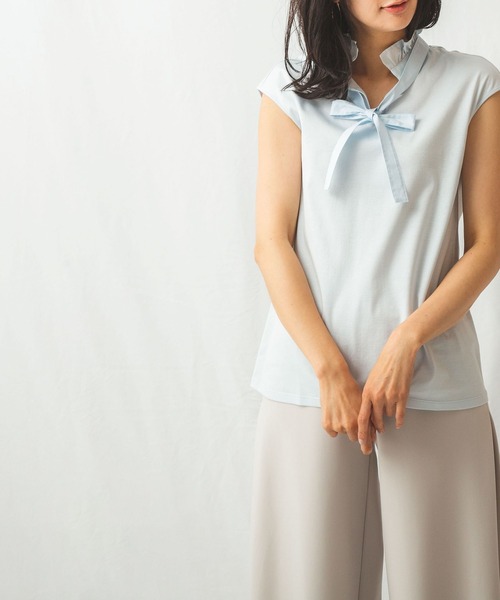 NARACAMICIE(ナラカミーチェ)の「2WAYフリルカラーカットソープルオーバー(Tシャツ/カットソー・レディース・ホワイト/ブルー/ブラック・LARGE/MEDIUM/XX-LARGE/X-LARGE)」の11枚目の写真