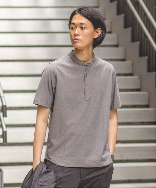 EDIFICE(エディフィス)の「ALBINI バンドカラー ポロシャツ(ポロシャツ・メンズ・ホワイト/ベージュ/ブラウン/ネイビー/ブルー系その他・SMALL/MEDIUM/LARGE/X-LARGE)」の2枚目の写真