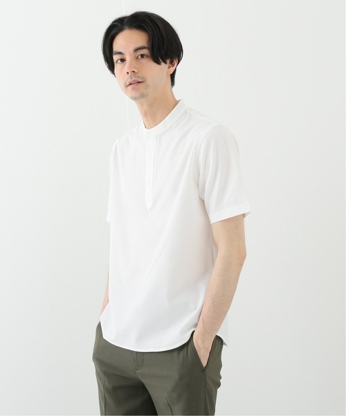 EDIFICE(エディフィス)の「ALBINI バンドカラー ポロシャツ(ポロシャツ・メンズ・ホワイト/ベージュ/ブラウン/ネイビー/ブルー系その他・SMALL/MEDIUM/LARGE/X-LARGE)」の1枚目の写真