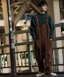 ブランド古着 メンズのサロペット オーバーオール ブラウン 茶色系 クロップド 半端丈 古着通販 Zozoused