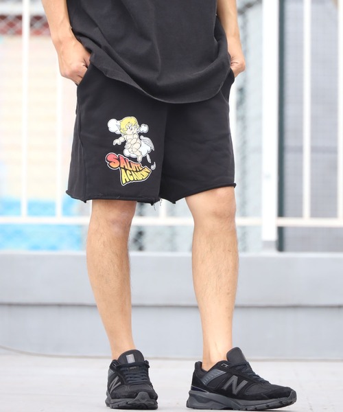 SAD REBORN DOLLS(サッドリボーンドルズ)の「SALUTE/サルーテ 2021ss angel shorts / SALUTE ハーフパンツ ショーツ(スウェットパンツ・メンズ・ブラック・M/L)」の4枚目の写真