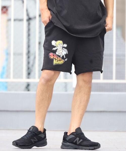 SAD REBORN DOLLS(サッドリボーンドルズ)の「SALUTE/サルーテ 2021ss angel shorts / SALUTE ハーフパンツ ショーツ(スウェットパンツ・メンズ・ブラック・M/L)」の5枚目の写真