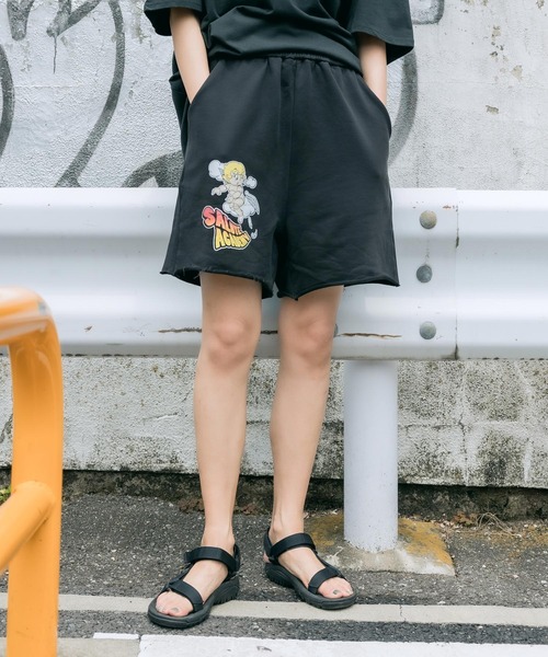 SAD REBORN DOLLS(サッドリボーンドルズ)の「SALUTE/サルーテ 2021ss angel shorts / SALUTE ハーフパンツ ショーツ(スウェットパンツ・メンズ・ブラック・M/L)」の17枚目の写真