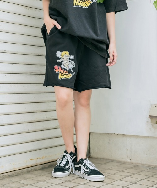 SAD REBORN DOLLS(サッドリボーンドルズ)の「SALUTE/サルーテ 2021ss angel shorts / SALUTE ハーフパンツ ショーツ(スウェットパンツ・メンズ・ブラック・M/L)」の18枚目の写真