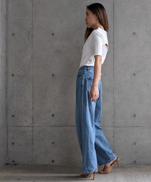 Per sist ence(パーシエンス)の「Per sist ence/パーシエンス テレコ バックオープンTシャツ(Tシャツ/カットソー・レディース・モカ/ブラック/グリーン/ベージュ/オフホワイト・FREE)」の10枚目の写真