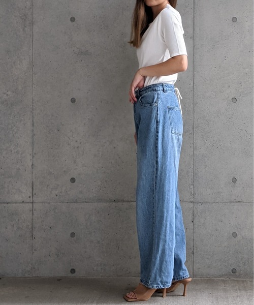 Per sist ence(パーシエンス)の「Per sist ence/パーシエンス テレコ バックオープンTシャツ(Tシャツ/カットソー・レディース・モカ/ブラック/グリーン/ベージュ/オフホワイト・FREE)」の9枚目の写真