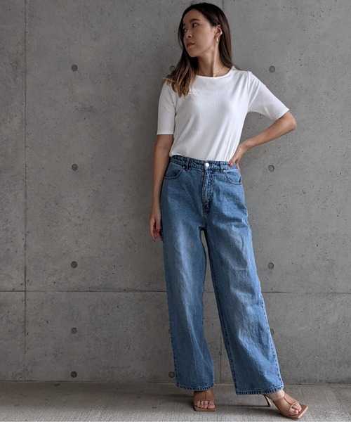 Per sist ence(パーシエンス)の「Per sist ence/パーシエンス テレコ バックオープンTシャツ(Tシャツ/カットソー・レディース・モカ/ブラック/グリーン/ベージュ/オフホワイト・FREE)」の6枚目の写真