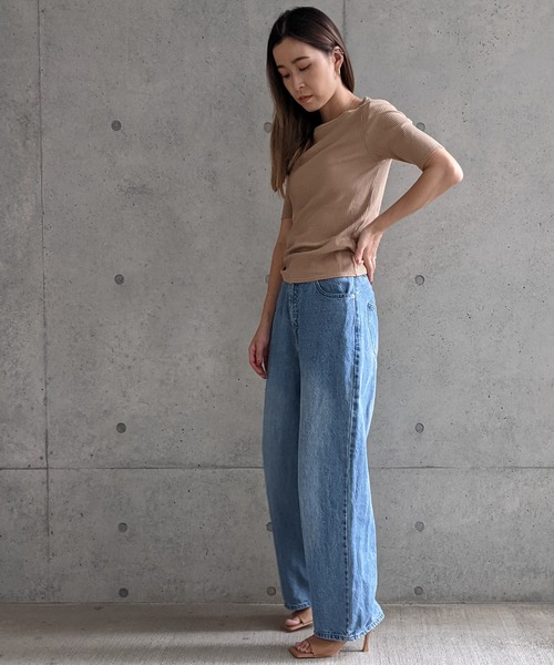Per sist ence(パーシエンス)の「Per sist ence/パーシエンス テレコ バックオープンTシャツ(Tシャツ/カットソー・レディース・モカ/ブラック/グリーン/ベージュ/オフホワイト・FREE)」の22枚目の写真
