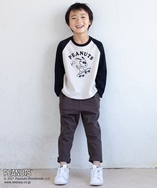 JAM & LINK（ジャムアンドリンク）の「SNOOPY/スヌーピー ラグランTシャツ（Tシャツ/カットソー・キッズ・ホワイト×グリーン/ホワイト×ブルー/ホワイト×ブラック/ホワイト系その他/ホワイト系その他2/ホワイト系その他3/ホワイト系その他4/ホワイト系その他5/ホワイト系その他6/ホワイト系その他7・120cm/100cm/130cm/90cm/110cm/140cm/80ｃｍ/150cm）」の11枚目の写真
