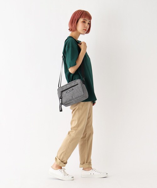 CORDURA(コーデュラ)の「◆8ポケット CORDURA(R)コーデュラ・リサイクルヘザー ロゴ刺繍スクエアショルダー(ショルダーバッグ・レディース・ダークグレー/ブラック/ブラック系・99)」の11枚目の写真