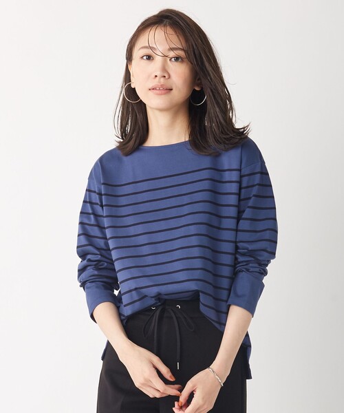 J.PRESS Ladies(J.プレス レディス)の「バスクボーダー カットソー(Tシャツ/カットソー・レディース・グレー系2/ベージュ系2/ブルー系2・SMALL)」の3枚目の写真