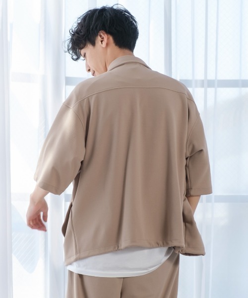 improves(インプローブス)の「カットジョーゼット 半袖 コーチジャケット シャツ セットアップ対応(その他アウター・メンズ・ブラック/ベージュ/ネイビー/グレー/ブルー・MEDIUM/LARGE/X-LARGE)」の13枚目の写真