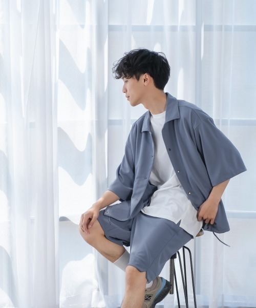 improves(インプローブス)の「カットジョーゼット 半袖 コーチジャケット シャツ セットアップ対応(その他アウター・メンズ・ブラック/ベージュ/ネイビー/グレー/ブルー・MEDIUM/LARGE/X-LARGE)」の20枚目の写真