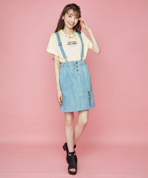 JENNI love(ジェニィラブ)の「サス付きフレアデニムスカート(デニムスカート・キッズ・サックスブルー/ブルー・140cm/130cm/150cm/160cm)」の8枚目の写真