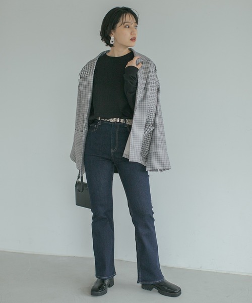 PAGEBOY（ページボーイ）の「サイドスリットベーシックロンT（Tシャツ/カットソー・レディース・ブラック/オフホワイト/グレイッシュベージュ/ライトブルー・FREE）」の9枚目の写真