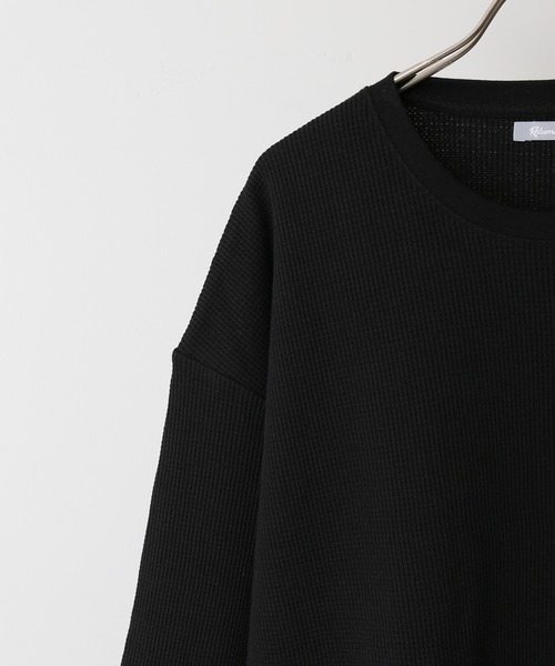 JOURNAL STANDARD relume（ジャーナルスタンダード　レリューム）の「レイヤードワッフル 6分袖Tシャツ[無地T/オーバーサイズ][ユニセックス対応]（Tシャツ/カットソー・メンズ・ホワイト/ブラック/グレー・MEDIUM/LARGE）」の7枚目の写真