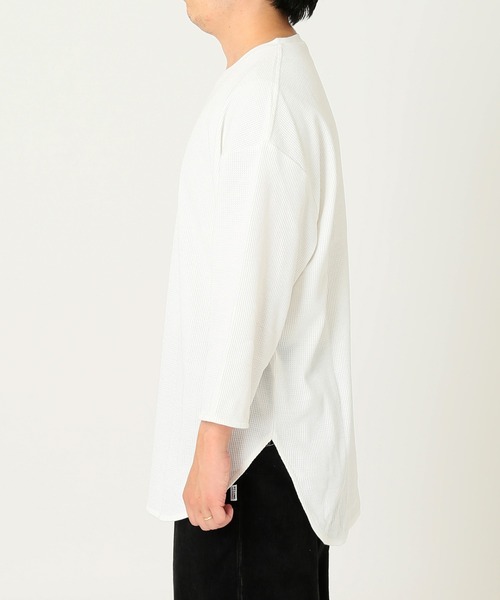 JOURNAL STANDARD relume（ジャーナルスタンダード　レリューム）の「レイヤードワッフル 6分袖Tシャツ[無地T/オーバーサイズ][ユニセックス対応]（Tシャツ/カットソー・メンズ・ホワイト/ブラック/グレー・MEDIUM/LARGE）」の14枚目の写真