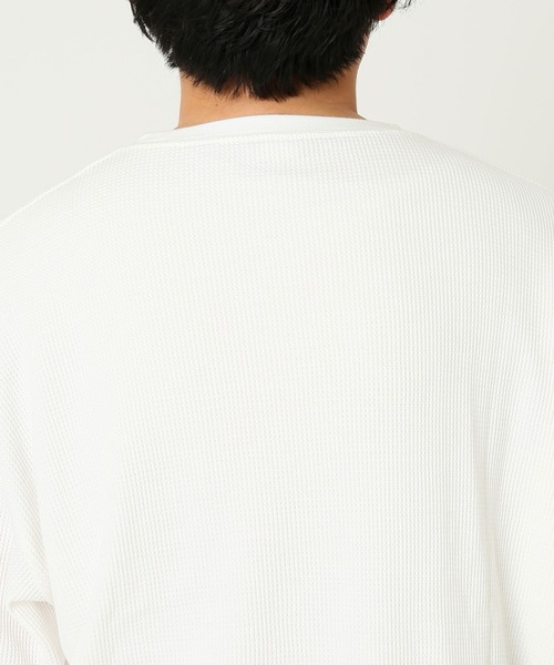JOURNAL STANDARD relume（ジャーナルスタンダード　レリューム）の「レイヤードワッフル 6分袖Tシャツ[無地T/オーバーサイズ][ユニセックス対応]（Tシャツ/カットソー・メンズ・ホワイト/ブラック/グレー・MEDIUM/LARGE）」の16枚目の写真