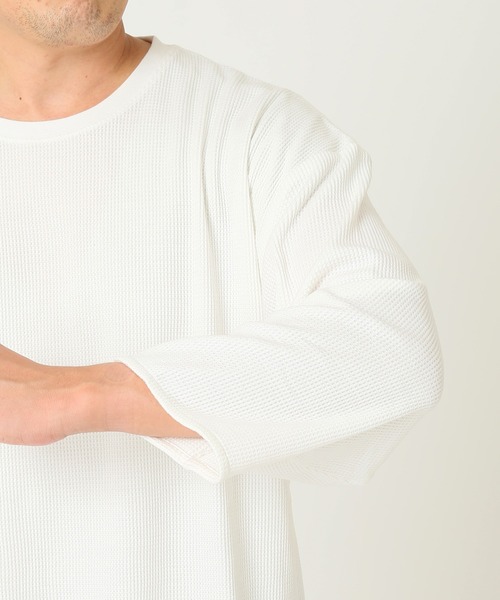 JOURNAL STANDARD relume（ジャーナルスタンダード　レリューム）の「レイヤードワッフル 6分袖Tシャツ[無地T/オーバーサイズ][ユニセックス対応]（Tシャツ/カットソー・メンズ・ホワイト/ブラック/グレー・MEDIUM/LARGE）」の19枚目の写真