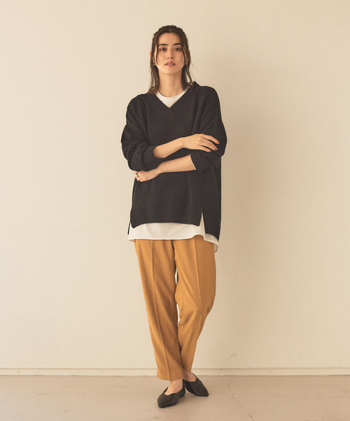 abahouse mavie(アバハウスマヴィ)の「ecru ストレッチツイルパンツ(その他パンツ・レディース・ブラック/ベージュ/アイボリー/カーキ/マスタード・38/36)」の11枚目の写真