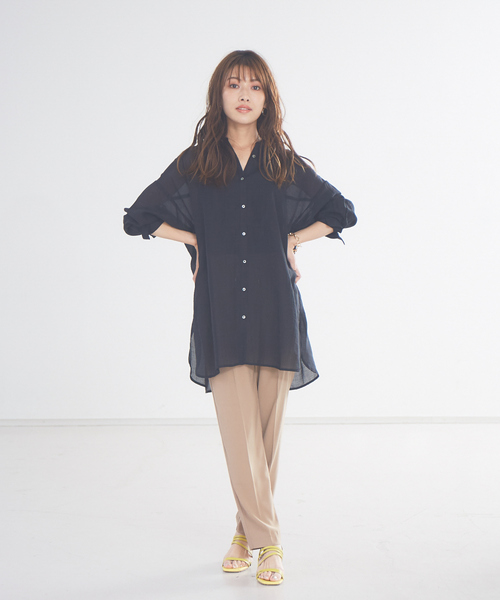 abahouse mavie(アバハウスマヴィ)の「ecru ストレッチツイルパンツ(その他パンツ・レディース・ブラック/ベージュ/アイボリー/カーキ/マスタード・38/36)」の19枚目の写真