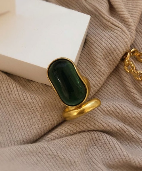 KOR（ケーオーアール）の「ヴィンテージテイスト カラーストーン ツイストリング（リング・レディース・ゴールド・FREE）」の7枚目の写真