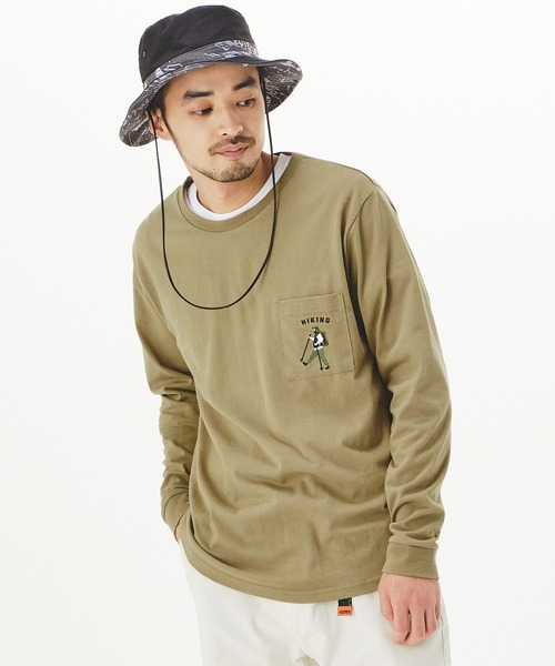 KRIFF MAYER（クリフメイヤー）の「《WEB限定》蓄熱ポケ刺繍ロンTEE（Tシャツ/カットソー・メンズ・ベージュ/オフホワイト/ブラック/ネイビー・LARGE/MEDIUM/X-LARGE）」の3枚目の写真