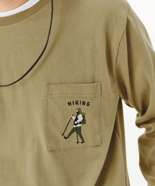 KRIFF MAYER（クリフメイヤー）の「《WEB限定》蓄熱ポケ刺繍ロンTEE（Tシャツ/カットソー・メンズ・ベージュ/オフホワイト/ブラック/ネイビー・LARGE/MEDIUM/X-LARGE）」の13枚目の写真