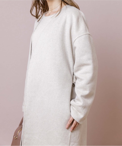 flower（フラワー）の「スムースカラーコート（ノーカラーコート・レディース・カーキ/アイボリー・FREE）」の12枚目の写真