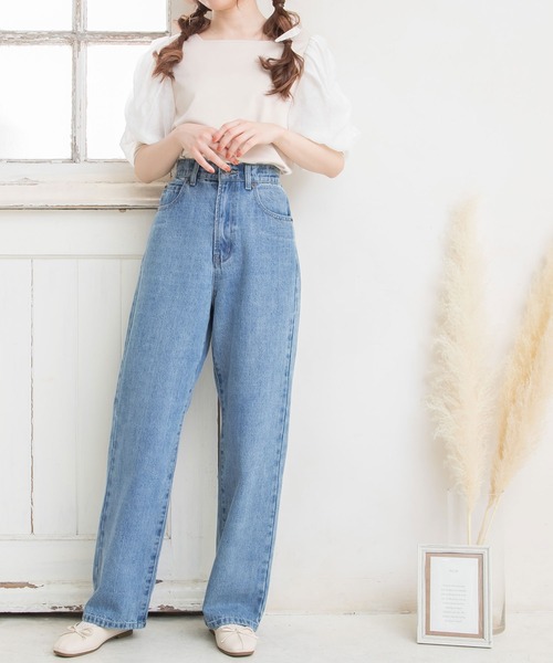 Newlyme（ニューリーミー）の「ハイウエストデニムパンツ（デニム