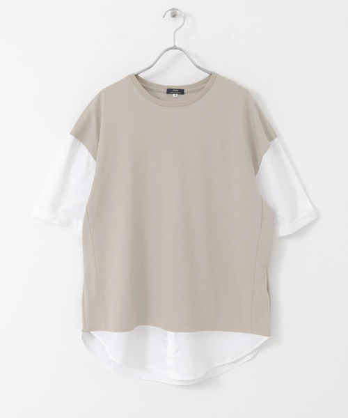 ITEMS URBANRESEARCH（アイテムズ アーバンリサーチ）の「布帛切り替えTシャツ（Tシャツ/カットソー・メンズ・グレー/ブルー/ブラック/グリーン・LARGE/MEDIUM）」の14枚目の写真