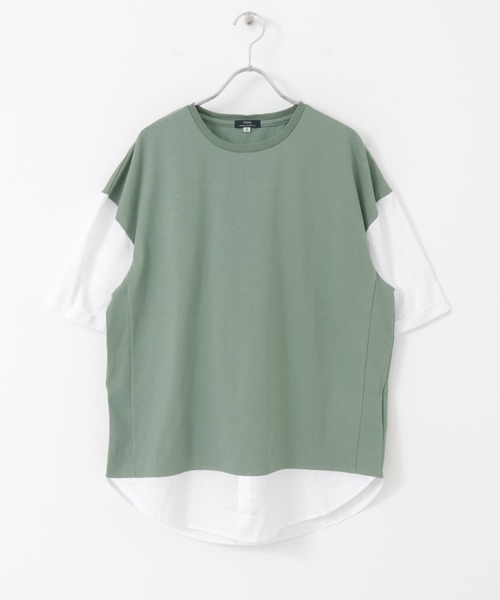 ITEMS URBANRESEARCH（アイテムズ アーバンリサーチ）の「布帛切り替えTシャツ（Tシャツ/カットソー・メンズ・グレー/ブルー/ブラック/グリーン・LARGE/MEDIUM）」の15枚目の写真