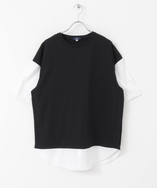 ITEMS URBANRESEARCH（アイテムズ アーバンリサーチ）の「布帛切り替えTシャツ（Tシャツ/カットソー・メンズ・グレー/ブルー/ブラック/グリーン・LARGE/MEDIUM）」の16枚目の写真