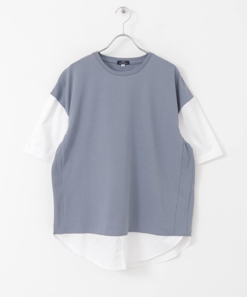 ITEMS URBANRESEARCH（アイテムズ アーバンリサーチ）の「布帛切り替えTシャツ（Tシャツ/カットソー・メンズ・グレー/ブルー/ブラック/グリーン・LARGE/MEDIUM）」の17枚目の写真