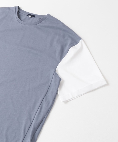 ITEMS URBANRESEARCH（アイテムズ アーバンリサーチ）の「布帛切り替えTシャツ（Tシャツ/カットソー・メンズ・グレー/ブルー/ブラック/グリーン・LARGE/MEDIUM）」の18枚目の写真