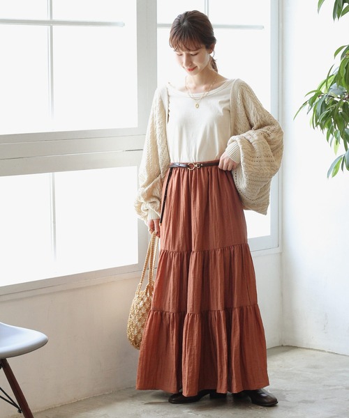 Crisp（クリスプ）の「ケーブルニットボレロ（カーディガン/ボレロ・レディース・パープル/アイボリー・FREE）」の21枚目の写真