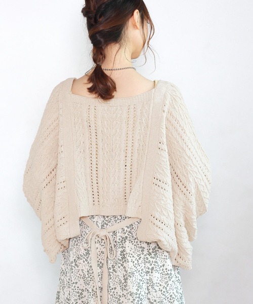 Crisp（クリスプ）の「ケーブルニットボレロ（カーディガン/ボレロ・レディース・パープル/アイボリー・FREE）」の10枚目の写真