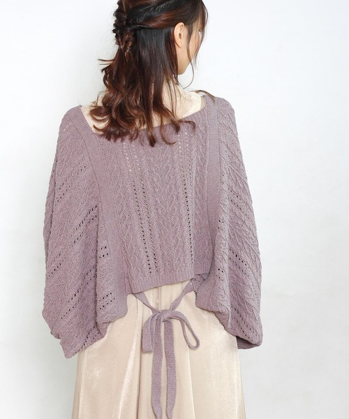 Crisp（クリスプ）の「ケーブルニットボレロ（カーディガン/ボレロ・レディース・パープル/アイボリー・FREE）」の19枚目の写真