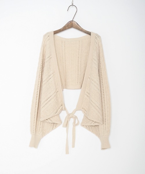Crisp（クリスプ）の「ケーブルニットボレロ（カーディガン/ボレロ・レディース・パープル/アイボリー・FREE）」の16枚目の写真