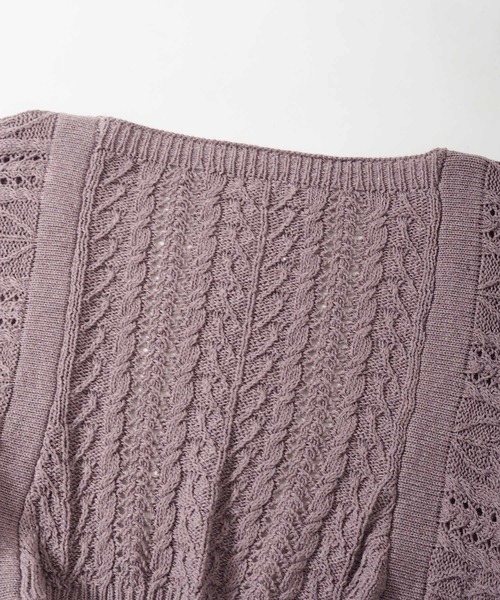 Crisp（クリスプ）の「ケーブルニットボレロ（カーディガン/ボレロ・レディース・パープル/アイボリー・FREE）」の8枚目の写真