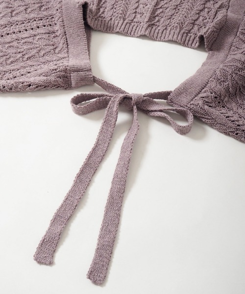 Crisp（クリスプ）の「ケーブルニットボレロ（カーディガン/ボレロ・レディース・パープル/アイボリー・FREE）」の20枚目の写真
