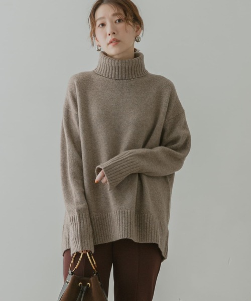 F by ROSSO（エフバイロッソ）の「F by ROSSO　ハミルトンラムズウールタートルニット（ニット/セーター・レディース・オリーブ/イエロー系その他/モカ/アイボリー・FREE）」の3枚目の写真