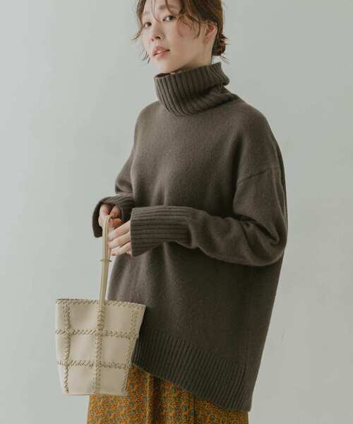 F by ROSSO（エフバイロッソ）の「F by ROSSO　ハミルトンラムズウールタートルニット（ニット/セーター・レディース・オリーブ/イエロー系その他/モカ/アイボリー・FREE）」の9枚目の写真