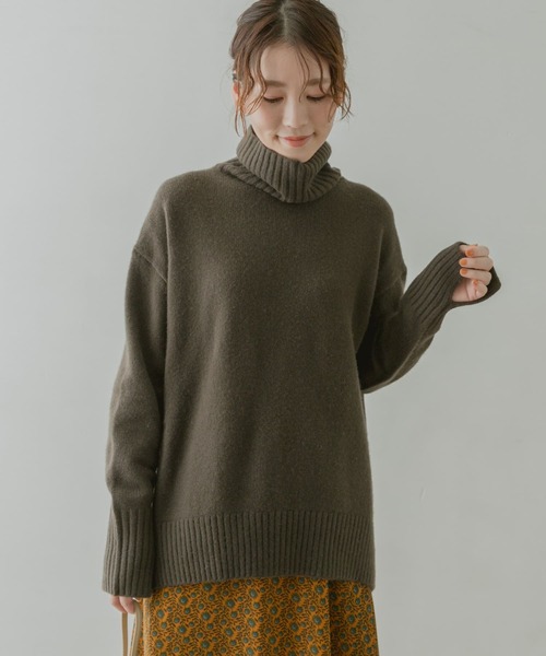 F by ROSSO（エフバイロッソ）の「F by ROSSO　ハミルトンラムズウールタートルニット（ニット/セーター・レディース・オリーブ/イエロー系その他/モカ/アイボリー・FREE）」の11枚目の写真