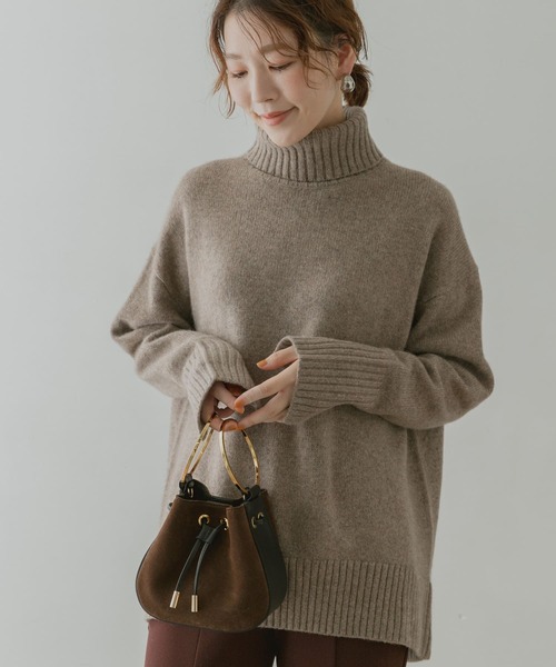 F by ROSSO（エフバイロッソ）の「F by ROSSO　ハミルトンラムズウールタートルニット（ニット/セーター・レディース・オリーブ/イエロー系その他/モカ/アイボリー・FREE）」の14枚目の写真